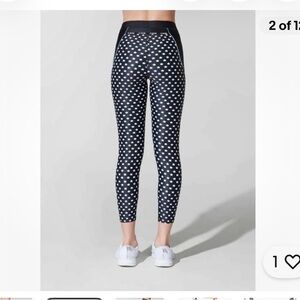 P.E Nation x Barry’s Black Leggings with White Star Print